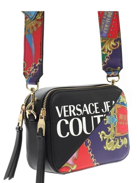 versace jeans emblem crossbody bag black|farfetch versace crossbody bags.